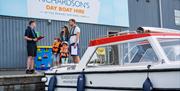 Safety briefing at Richardson's Day Boat Hire at Wroxham Marina