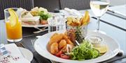 Lunch on The Terrace - sandwiches, scampi and chips